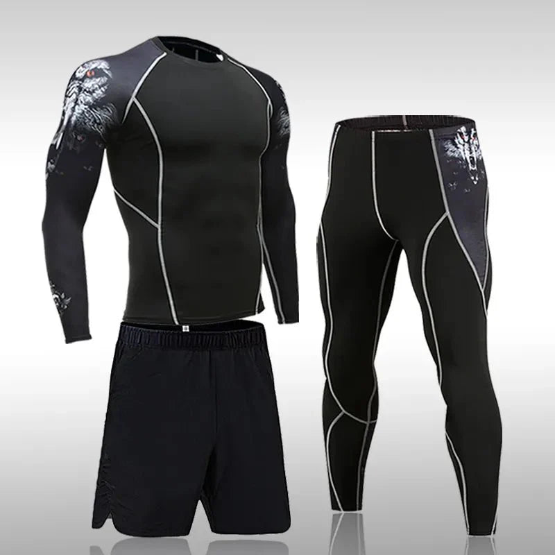 Conjunto de Compressão Masculino - 3 Peças