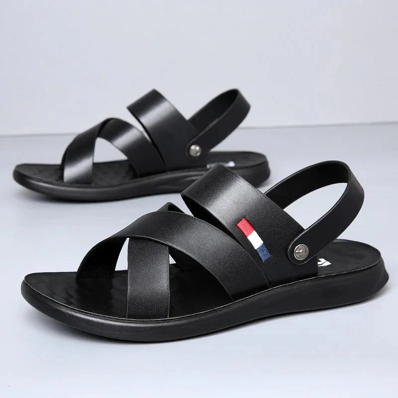 Sandália Masculina de Couro Antiderrapante