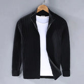 Cardigan Masculino com Zíper e Gola Alta - Outono/Inverno 2024