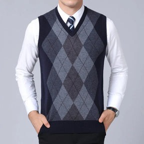Colete Xadrez Masculino de Lã - Estilo e Conforto