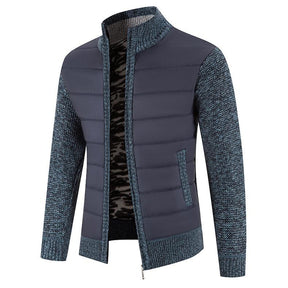 Jaqueta Puffer Masculina com Manga em Lã