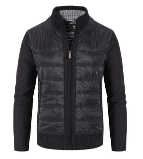 Jaqueta Puffer Masculina com Manga em Lã