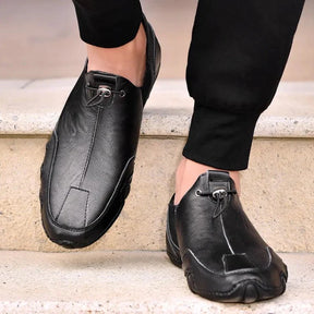 Sapatênis de Couro Masculino Slip-On