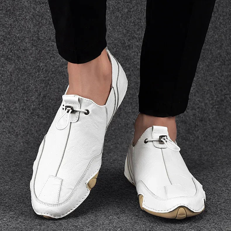 Sapatênis de Couro Masculino Slip-On