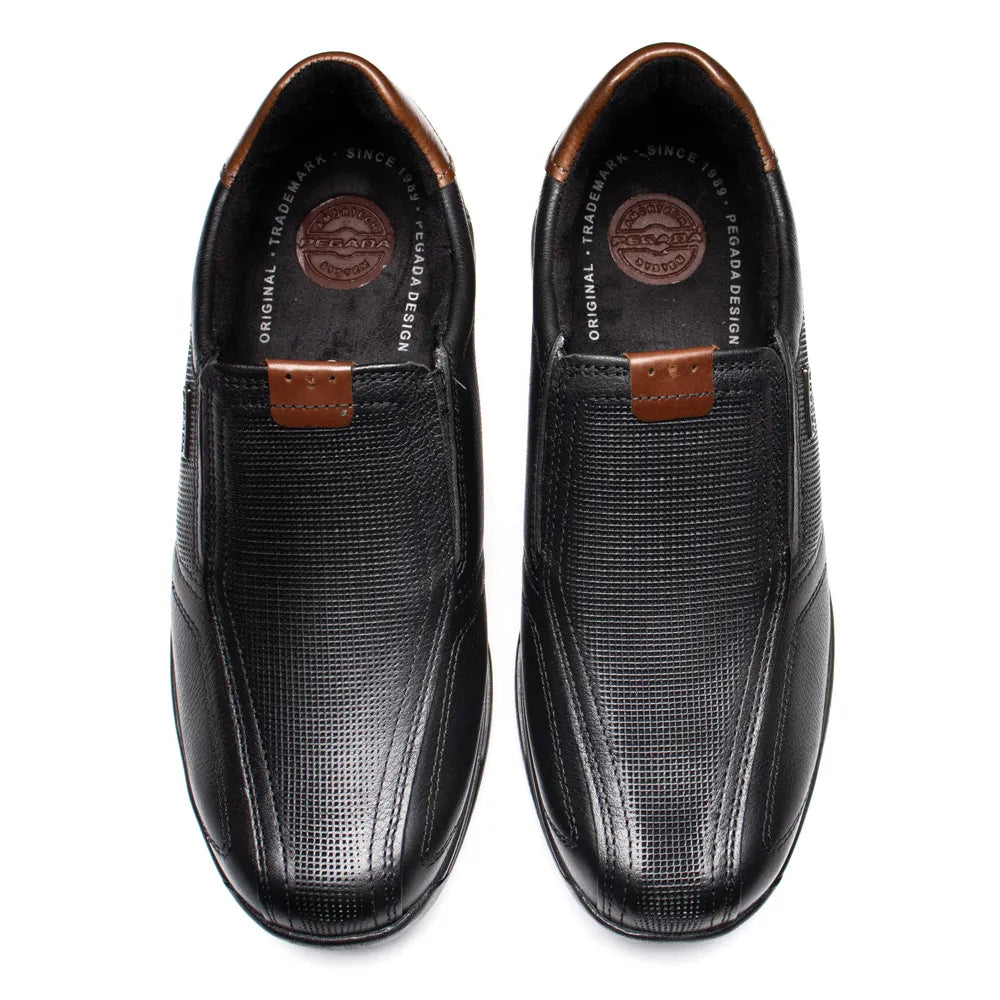 Sapatênis Ortopédico Masculino Pegada Couro Natural + Chinelo de Brinde - Promoção no Pix